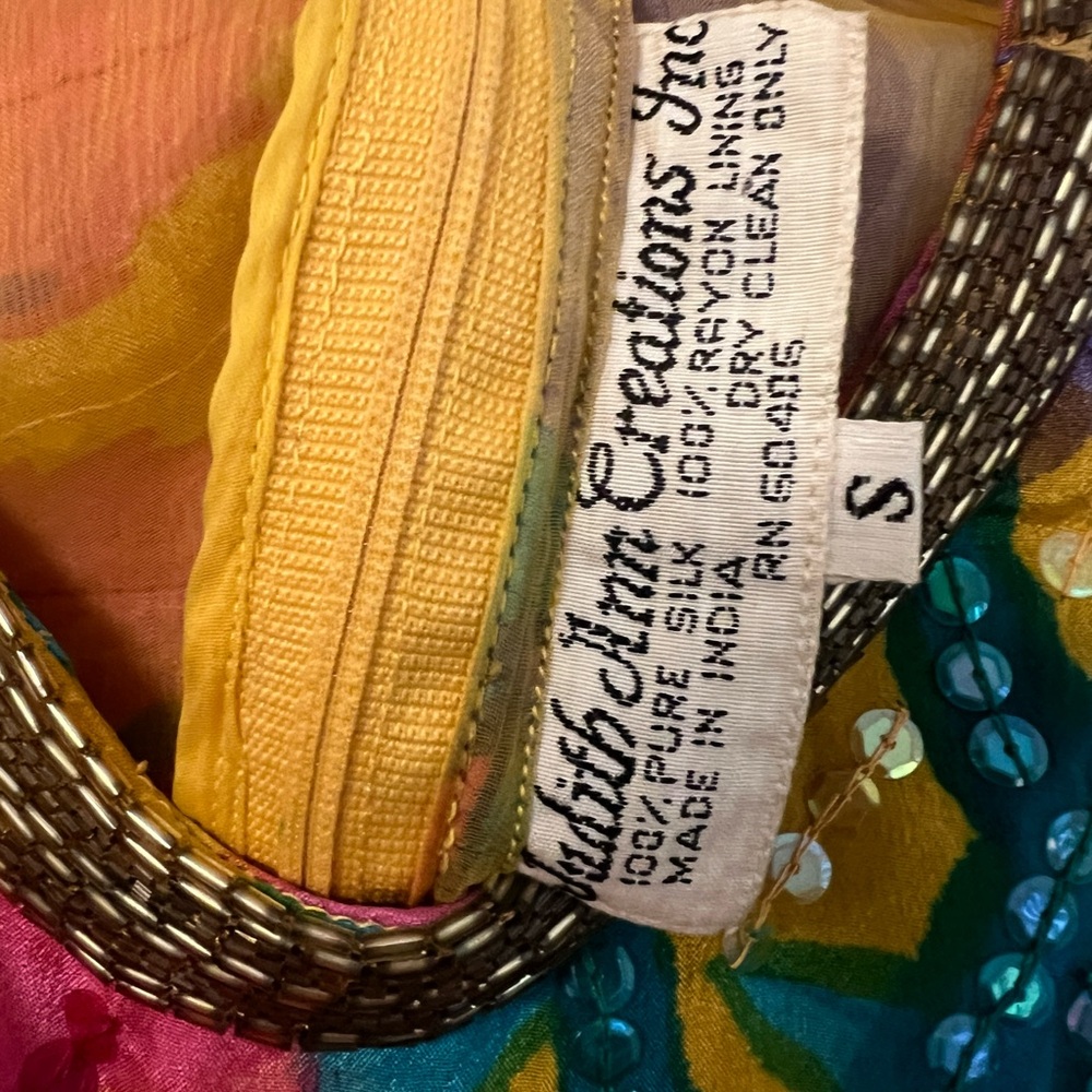 Judith Ann Creations silk dress with beads. Size small